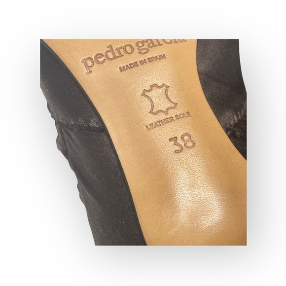 Pedro Garcia ☀︎︎ Swarovski Crystal Silk Peep Toe Pumps ☀︎︎ Cedar Brown ☀︎︎ 38 - Picture 12 of 16